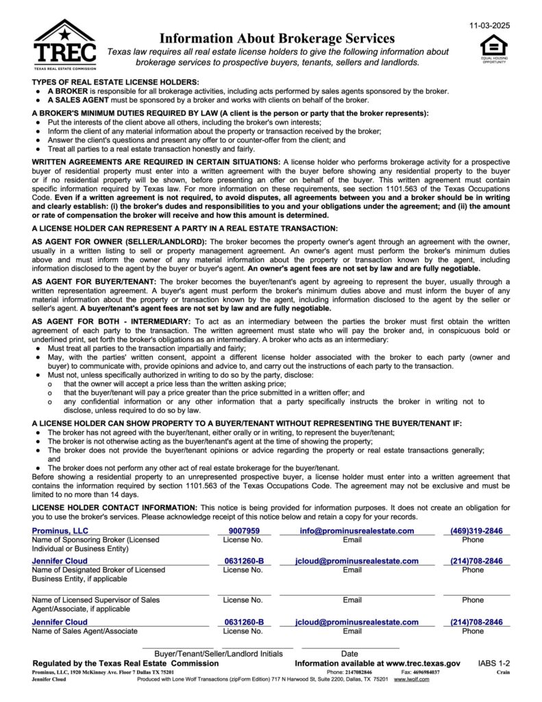 Information About Brokerage Services